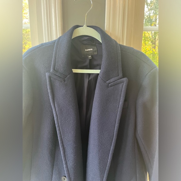 Express Faux Wool Double Breasted Oversized Coat - Picture 10 of 10